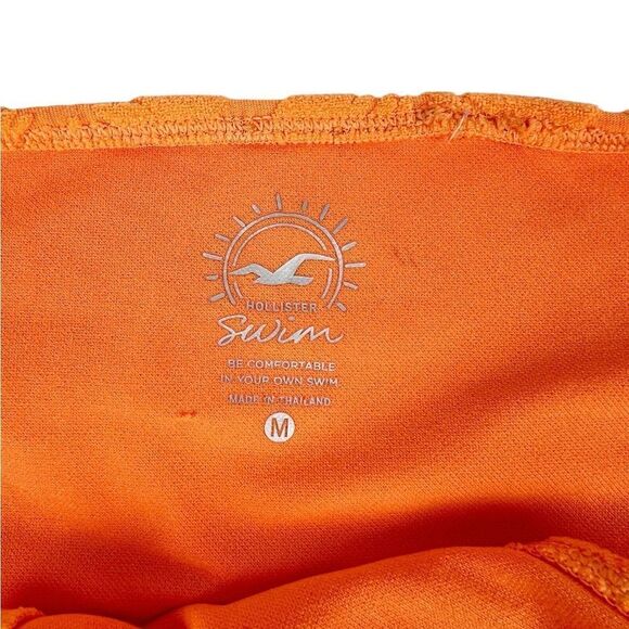 Hollister Bright Orange Terry Cloth Hibiscus Bikini Bottoms Medium - Picture 4 of 4